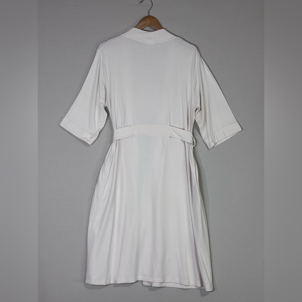 Quince Cream Wrap Robe with Tie Belt - Picture 3 of 7
